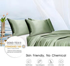100% Mulberry Silk Pillowcase for Hair and Skin,Both Sides Natural Silk Bed Pillow Case with Hidden Zipper,19 Momme Grade 6A,1pc,Sage Green,Standard Size 20x26 Inches - Image 5
