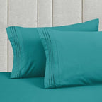 Mocassi King Size 4-Piece Bed Sheet Set - 1800 Premium Hotel Quality Microfiber 18-24 Inches Extra Deep Pocket Fitted Sheet- Luxury Soft, Breathable, Wrinkle, and Fade Resistant, Teal - Image 6