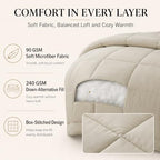 CozyLux Queen Comforter Set Oatmeal - 7 Pieces Bed in a Bag - Image 3