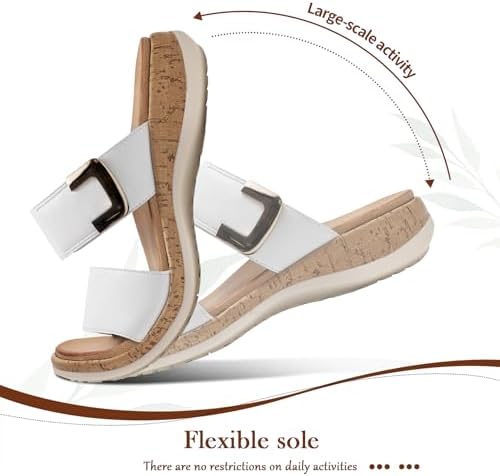 Littleplum Women Slides Sandals Arch Support Open Toe Slip on Sandals Soft Cushion Slippers Comfy Casual Summer Shoes for Walking Beach Travel - Image 6