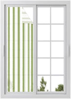 Window Privacy Film Frosted, Sage Green Striped Reusable Static Cling Window Tints, Farmhouse Vertical Stripes Geometric Heat Control Windows Films for Offices, Balcony, 29.5 x 118 Inches by Unknown