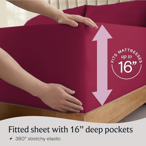 Twin XL Sheets Set, Cooling & Soft Deep Pocket Bed Sheets, 3PC - Image 6