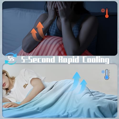 DOWNCOOL Cooling Comforter Twin Size, Blue Cooling Blanket for Hot Sleeper - Image 3