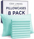 Queen Pillow Cases - 8 Pack Soft Pillowcase Covers - 20" x 30" (Spa Blue) by CGKUnlimited