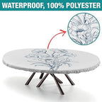Oval Table Pad, Plaid Pattern Printed on Fitted Oval Table Cover, for Parties & Celebrations Holiday Dinners, Fits for 48" x 68" Oval Tables - Image 2