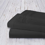 Mocassi Twin Sheet Set - Luxury Hotel 1800 Premier Bedding Sheets & Pillowcases - Ultra Soft Breathable & Cooling Bed Sheets - Deep Pocket - Wrinkle Resistant - 4 Piece Set - Twin, Black - Image 4