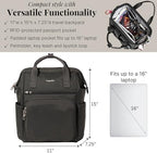 Baggallini Securtex Anti-Theft Windsor Backpack for Travel, Work & College, RFID & Locking Zipper, Up to 16" Laptop - Image 4