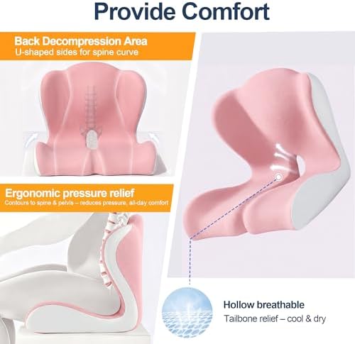 X Large Seat Cushion Office Chair and Car with Lumbar Support Pillow - Image 6