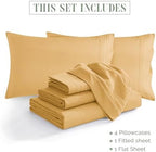 Elegant Comfort 1500 Premium Quality 6-Piece Bed Sheet Set - 18-24 Inch Extra Deep Pocket, Smart Storage Pockets, Wrinkle Free Ultra Soft 6PC Extra Deep Pocket Sheets, Full, Gold - Image 4