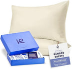Kickoff Viscose Bamboo Pillowcase, King, Set of 2, 100% Organic Hidden Zippered Viscose Bamboo Pillow Case King Size, Cooling Pillow Cover for Hot Sleepers (20"x40", Buttercream) by KickoffHome