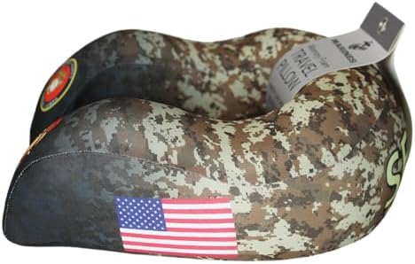 U.S. Marine Corps Memory Foam Travel Neck Pillow, U-Shape, Digital Camouflage, Semper Fi, USMC Emblem, Medium Firmness - Image 4