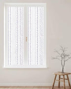 Window Privacy Film Frosted, Modern Minimalist Reusable Static Cling Window Tints, Rustic Leaves Stripes Pattern Purple Heat Control Windows Films for Offices, Balcony, 29.5 x 118 Inches - Image 2