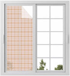 Window Privacy Film Frosted, Cream Buffalo Plaid Static Cling Door Window Covering, Modern Farmhouse Peach Pink Checkered UV Blocking Windows Film for Office, Hotel, Bedroom, 29.5 x 78.7 Inches by Unknown
