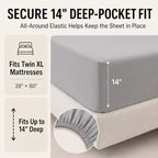 CozyLux Twin XL Comforter Set French Grey - 5 Pieces Twin XL Bed in a Bag - Image 5