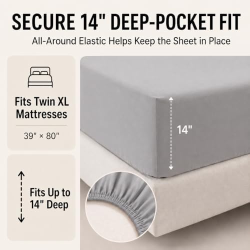 CozyLux Twin XL Comforter Set French Grey - 5 Pieces Twin XL Bed in a Bag - Image 5