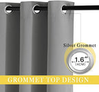 NICETOWN Extra Wide Sliding Door Curtains, Thermal Insulated Blackout Patio Curtain for Sliding Glass/French Door (Silver Grey, W80 x L84) - Image 4