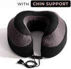 Neck Pillow for Travel | Memory Foam Neck Pillow with Chin Support | Travel Pillow | Adjustable Rope Lock | Removable & Washable Cover with Travel Bag | Travel Essentials | Pink & Black - Image 2