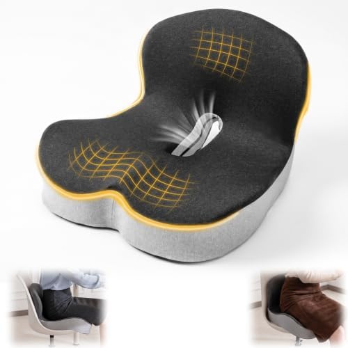 Car Seat Cushion with Lumbar Support, Office Chair Ergonomic Seat Cushion by GDJUQZ