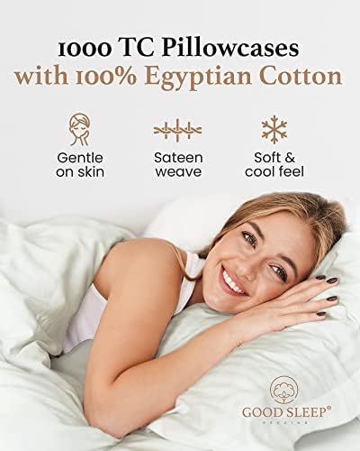 1000 TC Standard Pillowcases Set of 4 100% Egyptian Cotton Pillow Cases - Image 4