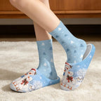 Jeiento Womens Fuzzy Slipper and Socks Winter Warm Gifts for Mom,Wam Cozy Indoor Socks Comfort Home Shoes - Image 2