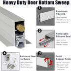 Automatic Door Sweeping Bottom Aluminum 12-59 Inch Long, Concealed Installation - Suitable for Door Bottom Sealing Sound Insulation Windproof Dustproof Light Blocking(75cm/29.5in) - Image 4