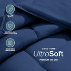 Bare Home Duvet Insert Comforter (California King, Dark Blue) - Image 3