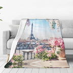 Beautiful Eiffel Tower Paris Print Ultra-Soft Micro Fleece Blanket Ultra-Soft Micro Light Weight Warm Bed Throw Blanket by Unknown
