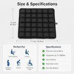 Inflatable Travel Seat Cushion with Built-in Press Inflate Pump, Waterproof Puncture Resistant 3D Air Cell Ergonomic Pressure Relief Pad, Adjustable for Airplane Car Wheelchair Office Stadium Trips - Image 2