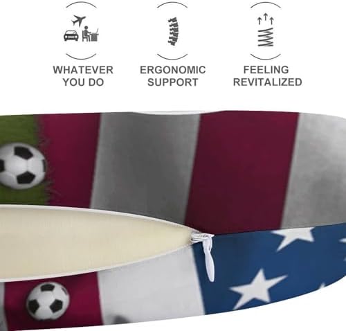 Pillow Travel Pillow Neck Pillow Soccer USA American Flag Printed U Shaped Headrest Provide Head Neck Support Rest for Flights Car Train and Home Use - Image 5