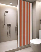 Window Privacy Film Frosted, Burnt Orange Brown Striped Static Cling Door Window Covering, Modern Farmhouse Vertical Stripes UV Blocking Windows Film for Office, Hotel, Bedroom, 29.5 x 78.7 Inches - Image 3
