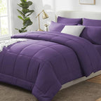 CozyLux Queen Comforter Set Purple - 7 Pieces Bed in a Bag by CozyLux