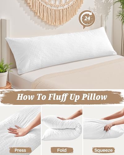 YZ HOME Waffle Weave Body Pillow for Adults, Memory Foam Insert - Image 6