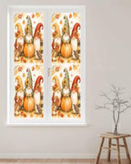 Window Privacy Film Frosted, Fall Pumpkins Reusable Static Cling Window Tints, Thanksgiving Autumn Gnomes Maple Leaves Heat Control Windows Films for Offices, Balcony, 29.5 x 118 Inches - Image 2