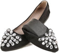 Flats Shoes for Women Rhinestone Wedding Ballerina Shoes Foldable Sparkly Comfort Slip on Flat Dressy Flats by ZQKSEOHS