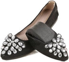 Flats Shoes for Women Rhinestone Wedding Ballerina Shoes Foldable Sparkly Comfort Slip on Flat Dressy Flats by ZQKSEOHS