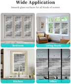 Window Privacy Film Frosted, Grey Ombre Static Cling Door Window Covering, Vintage Minimalist Gradient Abstract Texture UV Blocking Windows Film for Office, Hotel, Bedroom, 29.5 x 78.7 Inches - Image 7