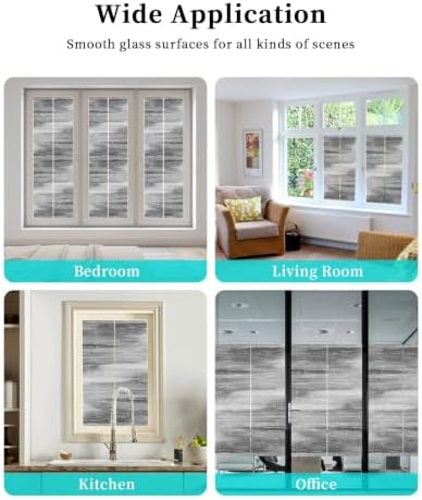 Window Privacy Film Frosted, Grey Ombre Static Cling Door Window Covering, Vintage Minimalist Gradient Abstract Texture UV Blocking Windows Film for Office, Hotel, Bedroom, 29.5 x 78.7 Inches - Image 7