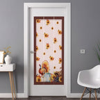 Window Privacy Film Frosted, Thanksgiving Fall Non-Adhesive Static Cling Window Tint, Pink Turkey Pumpkin Flowers Stripe Rustic Insulated Windows Frosted Films for Living Room, 35.4 x 78.7 Inches - Image 3