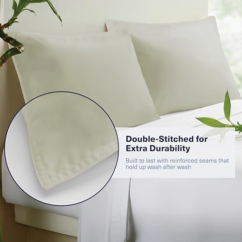 Kickoff Viscose Bamboo Pillowcase, Queen, Set of 2, 100% Organic Hidden Zippered Viscose Bamboo Pillow Case Queen Size, Cooling Pillow Cover for Hot Sleepers (20"x30", Soft Sage) - Image 3