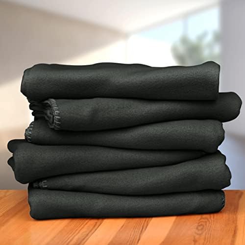 Fleece Throw Blankets Bulk Fleece Blankets Solid Wholesale Lightweight Warm Soft for Pet Bed Sofa Couch Office Wedding Gifts Travel Seasons (Black, Pack of 6-50x60 Inches) - Image 2