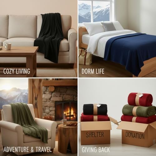 (24 Pack) Bulk Fleece Fall Throw Blankets 50x60 for Wedding Favors, Homeless Women, Men, Homes, Bed, Sofa, Couch, Office, Pet Blankets, Travel | Soft Warm Lightweight Throw Blankets in Bulk (8 Color) - Image 4