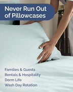 King Pillow Cases - 6 Pack Soft Pillowcase Covers - 20" x 40" (Ice Blue) - Image 5