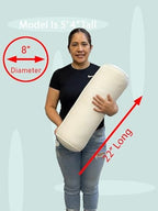 Pillowflex White Bolster Pillow Insert 8x22 in - Soft White Decorative Sham - Image 2