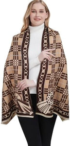 EXTREE Scarfs for Women Pashmina Silky Shawl Wrap for Evening Dressing Blanket Open Front Poncho Cape by EXTREE