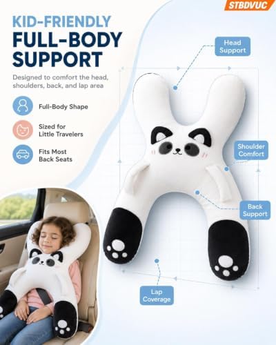 Kids Car Travel Seat Pillow H Shaped Plush Neck Support for Road Trip Naps - Image 4