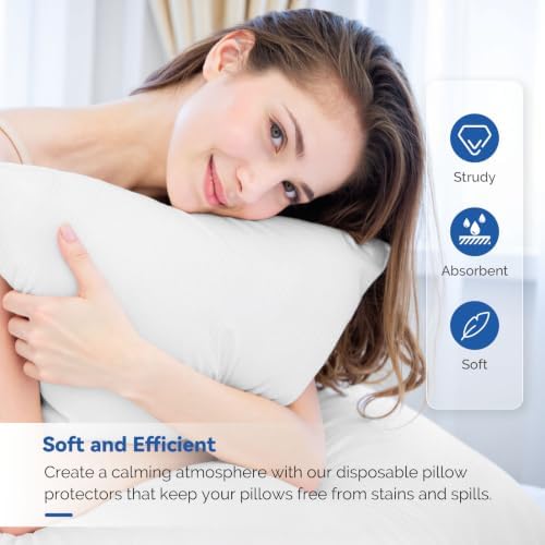 JMU 600PCS Disposable White Pillow Case 21" x 30", Tissue/Poly Single Use Pillowcases Medical - Image 3