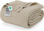 Utopia Bedding 100% Cotton Waffle Blanket Full Size Khaki, 90x84 Inch by UTOPIABEDDING