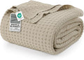 Utopia Bedding 100% Cotton Waffle Blanket Queen Size Khaki, 90x90 Inch by UTOPIABEDDING