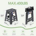 ACKO 16" 6 Pack Folding Step Stool, Safety Lock, Holds 400 lbs, Dot Gray - Image 2