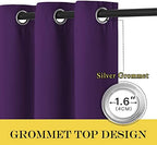 NICETOWN Insulated Sliding Door Curtain - Wide Thermal Blackout Patio Door Curtain Panel, Sliding Door Drapes/Draperies with Grommet Top (Royal Purple, W100 x L84) - Image 2